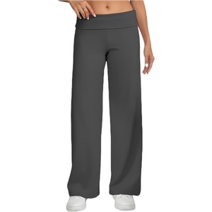 Custom Logo High Waisted <b>Plus</b> <b>Size</b> Women's Flared Legs Eco-Friendly Full Length <b>Pant</b> Spandex Nylon Quick Dry <b>Yoga</b> Leggings - Product Image 3