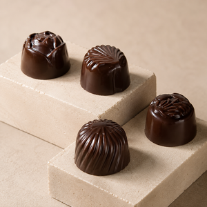 Producto OEM: Bombones de chocolate negro compuesto en forma de media huevo, en caja personalizada para distribución al por mayor - Product Image 5
