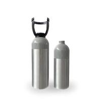 Bouteille de plongée portable 1L 1,8kg en aluminium, réservoir d'air sous-marin DIN G5 8 CGA 320 Valve 1800psi réglable CE/DOT