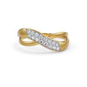 Anillo Moderno con Incrustaciones de Moissanita de Corte Redondo y Banda Trenzada Chapada en Oro, Joyería de Boda - Product Image 5