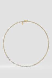 สร้อยคอเทนนิสเพชรเม็ดกลมผสมแบบพรีเมียม 9KT 10KT 14KT 18KT เงินสเตอร์ลิง เครื่องประดับหรูหราสำหรับงานแต่งงาน ของขวัญสำหรับผู้หญิง - Product Image 5