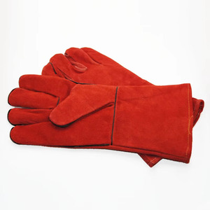 Samroz Pair <b>Long</b> Cuff Leather Cotton Lined Safety Welding <b>Gloves</b> Heat Protective Resistant Supplier Price - Product Image 2