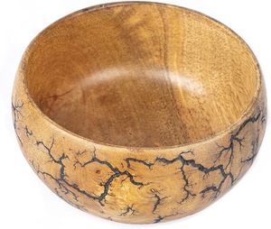 Bol de service en bois jetable de luxe, fait main, en bois naturel, écologique, pour salades, collations et fruits, taille personnalisée, pour fêtes et maison - Product Image 2