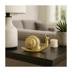 Sculpture de Escargot Doré Décoration de Table Figurine Artistique Moderne pour Salon 1 Pièce Design Moulé Plaqué Or - Product Image 6
