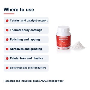 Nanopoudre d'oxyde d'aluminium avancée 99,9 % Al2O3, nanoparticules moyennes <50 nm pour le polissage et le rodage, fabriquée en Inde - Product Image 3