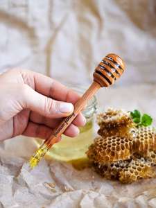 Personalized Honey Dipper with Lavander, Honey Favors, Wood Resin Honey Dipper, <b>Wedding</b> Engraved Gift, Honey Spoon, Gift for Val - Product Image 2