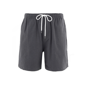 Pantalones Cortos Deportivos de Algodón para Hombre, de Color Sólido, con Cordón Ajustable, Cintura Media, Transpirables - Product Image 1