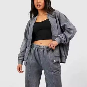 Conjunto de Sudadera con Capucha y Pantalones de Chándal de Algodón Sólido Transpirable para Mujer, Chándal Premium Personalizable, Fabricante OEM ODM - Product Image 4
