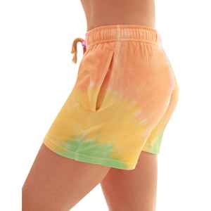 Best Selling High Waist Butt Lifting Slim Design Button Rivet Flower <b>Tie</b> Dye Cotton Beach Shorts For Women - Product Image 6