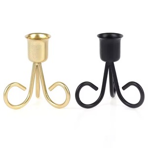Ensemble de chandeliers en laiton avec bougies coniques pour la décoration de la maison, design en métal résistant à la chaleur - Product Image 2