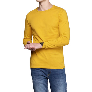 T-shirt de sport respirant à manches longues pour homme, grande taille, nouveau design, prix abordable, avec logo frontal, 100 % coton - Product Image 3