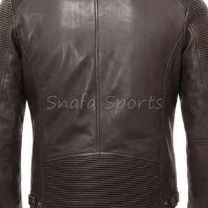 Men <b>Brown</b> <b>Leather</b> <b>Jacket</b> with Shearling Collar Winter Warm Fashion <b>Jacket</b> For Men Stylish <b>Leather</b> Quilted <b>Jacket</b> - Product Image 5