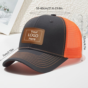 Custom Unisex Baseball Cap Adjustable Solid Color Mesh Front Panel Logo <b>Heat</b>-Transfer Printing Casual Outdoor Breathable - Product Image 3