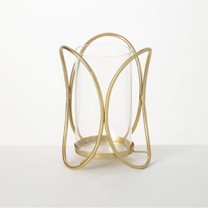 Stylish Gold Finished Iron & Glass <b>Tea</b> <b>Light</b> Votive Candle Holder for Home <b>Christmas</b> Holiday Decoration Tabletop Votive - Product Image 3