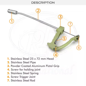 Applicateur de bolus de calcium courbé pour bovins, taille 25x72mm, longueur 24 pouces, corps en acier inoxydable, poignée en plastique, réutilisable, pistolet de distribution - Product Image 3
