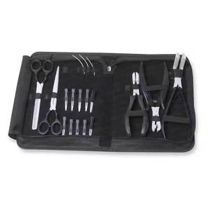 Kit d'outils pour extensions de cheveux en acier inoxydable, avec micro-anneaux, ciseaux, pinces et accessoires pour l'installation et le retrait - Product Image 4
