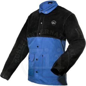 เสื้อแจ็คเก็ตนิรภัย ZUNEZI สีน้ำเงินดำ โพลีเอสเตอร์ ป้องกันความร้อน 300-500 องศาเซลเซียส สำหรับโรงงาน/โรงงานผลิต ทรงปกติ ทนไฟ บุขนแกะ สำหรับผู้ชาย มาตรฐาน NFPA21 - Product Image 2