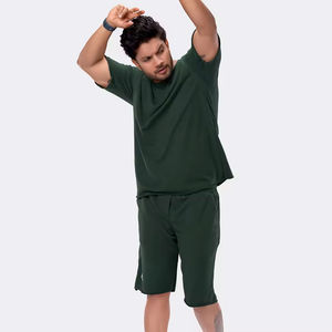 Ensemble de vêtements pour homme tendance en 2 pièces, t-shirt et short respirants pour la course à pied, manches courtes, coton, ensemble de shorts d'été pour homme - Product Image 5