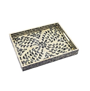 New Item Hot Selling Mother of Pearl Shell Serving <b>Trays</b> with Handle for Fruits Serving Coffee Table <b>Trays</b> Handmade <b>Large</b> <b>Tray</b> - Product Image 1