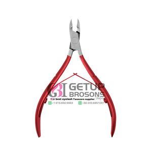 Alicates Profesionales para Cutículas de Acero Inoxidable con Recubrimiento en Polvo Rojo, Cuchilla Recta, Instrumento de Belleza, con su Propio Logotipo - Product Image 1