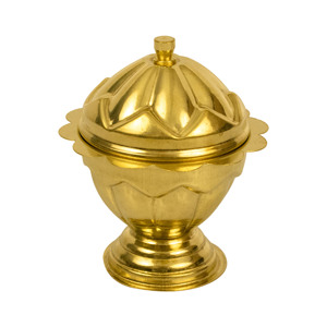 Brass Rachan Kumkum <b>Box</b> <b>with</b> <b>Lid</b> for Pooja, Gifting and Traditional Home <b>Decor</b> Accent for All Homes - Product Image 1