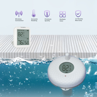 Termometer Kolam Renang Nirkabel Universal untuk IBS-P01R Sensor Suhu Air Digital Mengambang IPX7 Tahan Air Plastik Layar Tampilan Dalam Ruangan