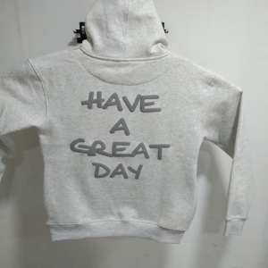 Sudadera con capucha de talla grande en blanco y manga larga con bolsillos tipo canguro lisos de calidad superior con logotipo personalizado, sudadera cómoda de calidad superior para hombre - Product Image 2