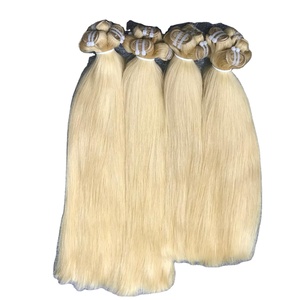 613 Blonde Remy Extensions de Cheveux Humains Cuticule Aligné Machine Double Trame Plus Sombre Teinture En Gros Vietnamien Bundles Cheveux Vierges - Product Image 1