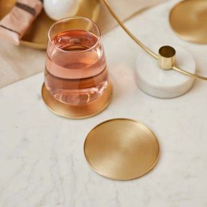 Ornamental Metal Cup Coaster <b>Set</b> Designed For <b>Tea</b> Coffee Cocktails And Elegant Furniture Protection With Premium - Product Image 3