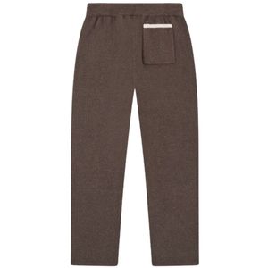 1 Men Knitted Jogger Pants Casual Sweatpants <b>Brown</b> Elastic Waist Streetwear Lounge Wear Trousers Relaxed Fit Knit Bottoms Mens - Product Image 2