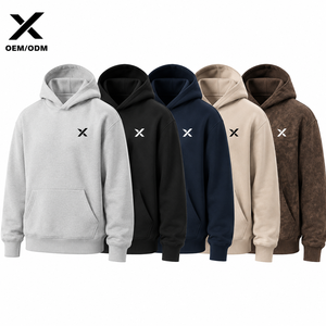 Sweat-shirts pour hommes X Sports City en coton et polyester 300 GSM avec étiquette personnalisée sur la manche, cordons de serrage et étiquette, impression numérique en relief, broderie tonale - Product Image 1