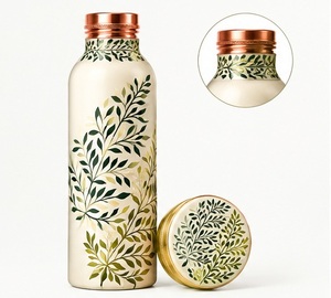 Bouteille d'eau en cuivre avec motif floral, thermos portable pour les voyages et l'usage quotidien - Product Image 6