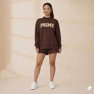 Ensemble court d'hiver Urban Luxe pour femmes, col montant, doux et chaud, tenue en deux pièces, confortable et décontractée, pour les journées froides - Product Image 1