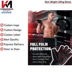 ถุงมือยกน้ำหนักแบบยึดเกาะสูง สำหรับผู้ชายและผู้หญิง ออกกำลังกาย ฟิตเนส รับผลิตแบบ OEM - Product Image 5
