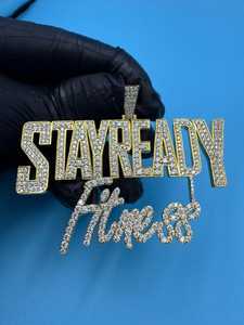 Colgante de Moda para Raperos, de Lujo Personalizado, con Moissanita, de Plata de Ley 925 Maciza, Bicolor, con Letra Inicial Incrustada, Estilo Hip Hop - Product Image 6