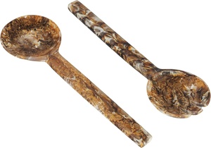 White Swirl Resin <b>Salad</b> <b>Tools</b> Set Spoon Fork Server-Dishwasher/Microwave/Oven Safe High Quality Home Hotel Use - Product Image 5