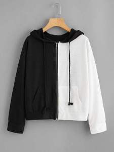 Sudadera con capucha de forro polar para mujer, estilo casual, con estampado liso, corta, anti-bolitas, de invierno, con bolsillos bordados delanteros y manga larga. - Product Image 5