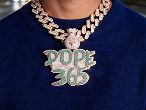 Collar con Colgante de Letra Chapado en Oro Rosa, con Circonita Cúbica y Bolsa de Dinero, Joyería Hip Hop, Diseño Personalizado - Product Image 3
