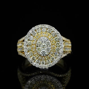 Anillo de Lujo con Moissanita Rosa y Diseño Floral en Tono Dorado - Product Image 5