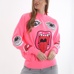 Sweat à capuche personnalisé pour femme OEM DTG, en polyester/coton, imprimé graphique décontracté, à manches longues, pull-over tendance, streetwear - Product Image 1