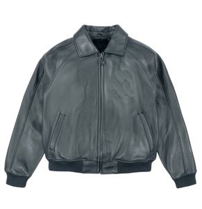 Wholesale Plus Size Winter Men's Leather <b>Jacket</b> Stand Collar Front Logo Customized Design OEM Service Breathable Quick Dry High - Product Image 4