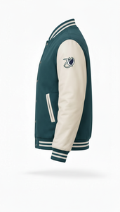 Vintage University Hooded Winter Varsity <b>Jacket</b> Polyester/Cotton Sleeves Contrast Front Logo Professional American Style - Product Image 2