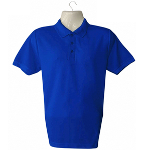 Polo Azul Rey para Hombre, Manga Corta, Color Sólido, Informal, de Algodón Piqué, Corte Regular, Diseño con Botones - Product Image 1