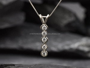 จี้ทอง14K ของผู้หญิงพร้อม igi/gia ห้องปฏิบัติการโลหะที่ทันสมัยสร้างเครื่องประดับสำหรับงานหมั้นและของขวัญแต่งงาน - Product Image 4