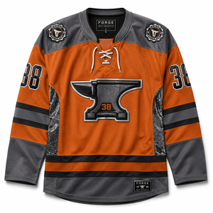 Premium Ice Hockey Jersey Custom Team Uniform Men Rust Orange Grey Mesh Fabric Pro Weight Athletic Hockey <b>Shirt</b> - Product Image 1