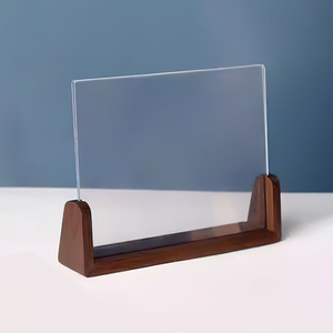 High Definition U Shape <b>Black</b> Walnut Wooden Acrylic Picture <b>Frame</b> 15.2*10.7cm Wood Acrylic <b>Photo</b> <b>Frame</b> for Family - Product Image 4