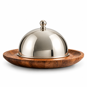 Cúpula de Chocolate con Cuentas Plateadas de Alta Calidad y Base de Madera para Restaurantes, Hoteles y Bodas, Tamaños y Colores Personalizados Disponibles - Product Image 3