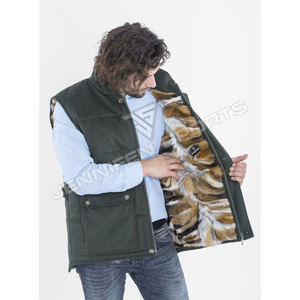 Men's Custom Hunting <b>Vest</b> 100% <b>Wool</b> Fabric With Inside Fur Lining Multi-Pockets For Winter Casual Wear - Product Image 4