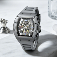 Montre automatique à mouvement mécanique, cadran squelette, bracelet en silicone, acier inoxydable, étanche, Designer JC-9-190G-35
