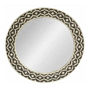 Espejo de Pared Redondo con Marco Azul y Blanco a Rayas, Espejo Decorativo para Dormitorio, Sala de Estar, Pasillo, Adorno Decorativo - Product Image 3